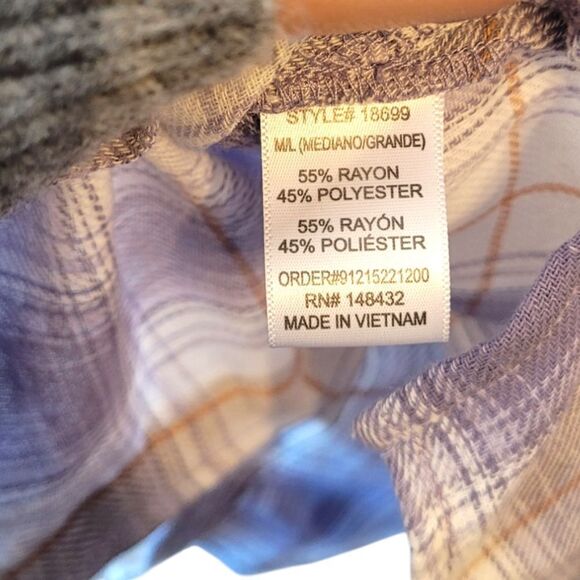 BeCool Lavender Plaid Boyfriend Button Up Drop Shoulder Flannel Shirt - Picture 4 of 5